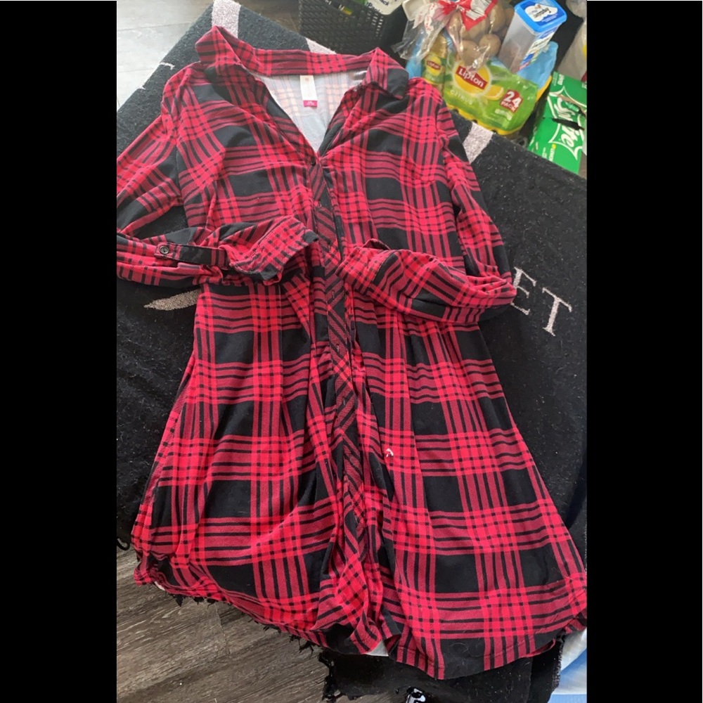 Worn once plaid button up dress